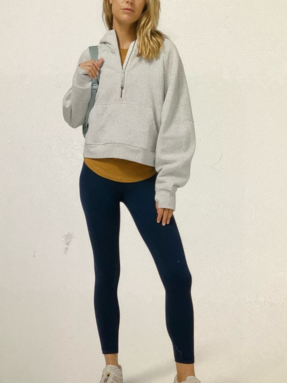 Lululemon Scuba Oversized 1/2 Zip Hoodie in light Heathered grey
